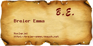 Breier Emma névjegykártya